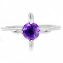 6*6 MM Round - Amethyst Faceted Ring - R5203A