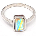 6*8 MM Octo - Rainbow Moonstone Faceted Ring - R5185RM