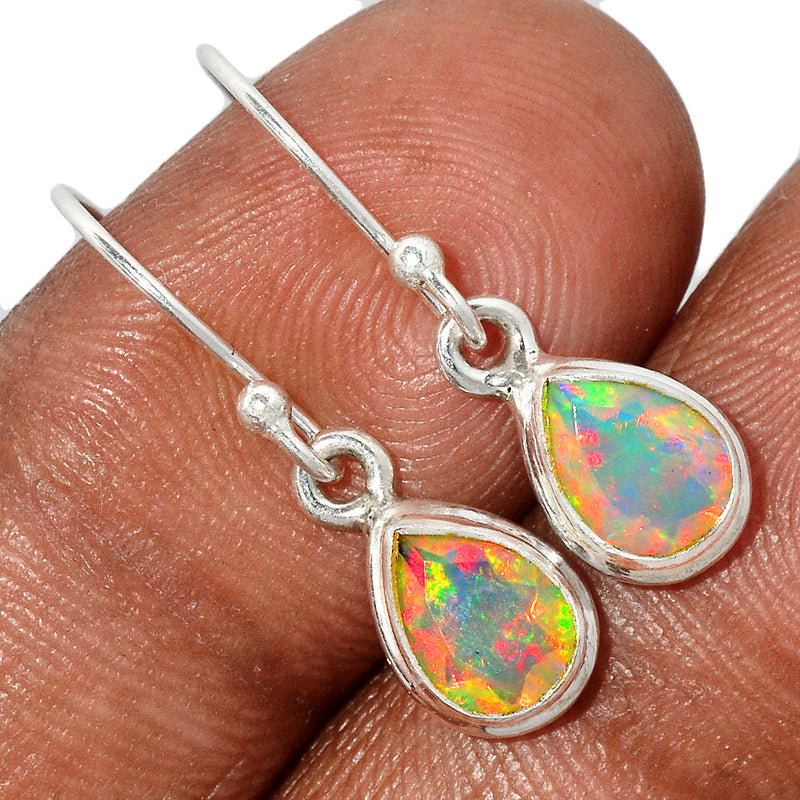 1.1" Ethiopian Opal Faceted Earrings - EOFE248