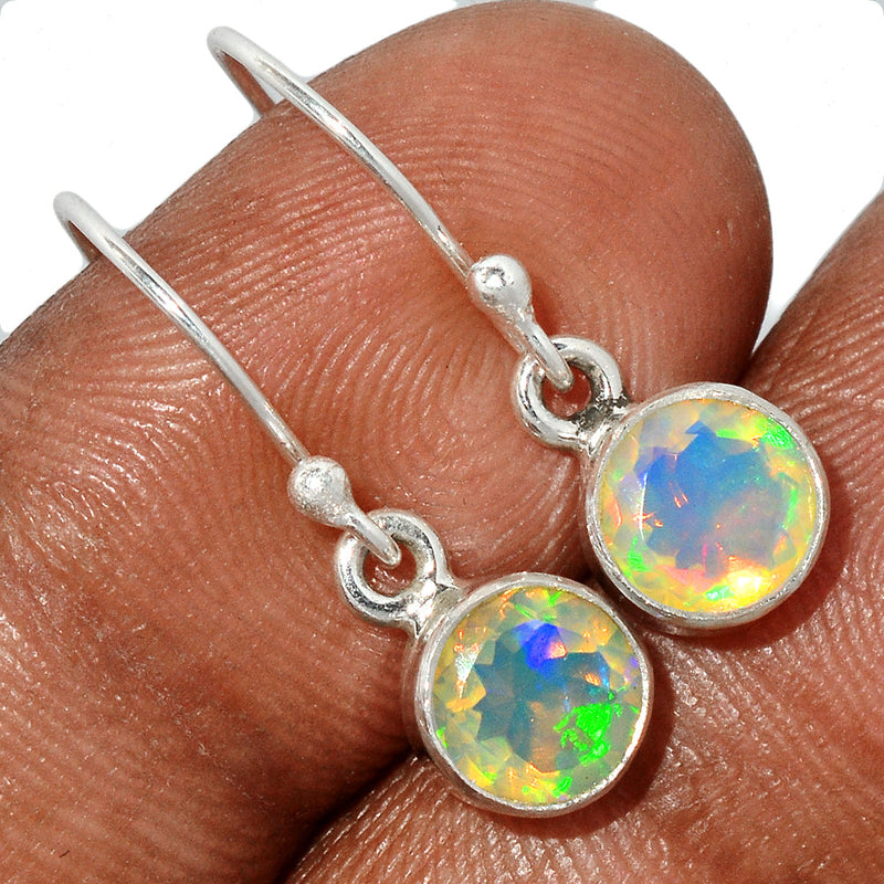 1" Ethiopian Opal Faceted Earrings - EOFE261