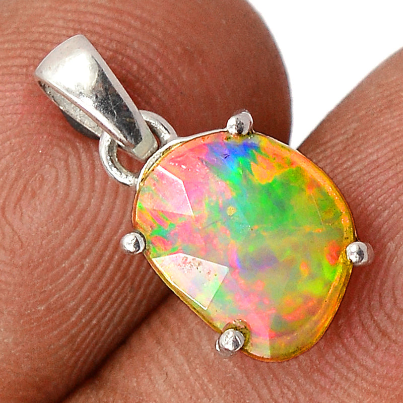 0.7" Claw - Ethiopian Opal Faceted Pendants - EOFP1868