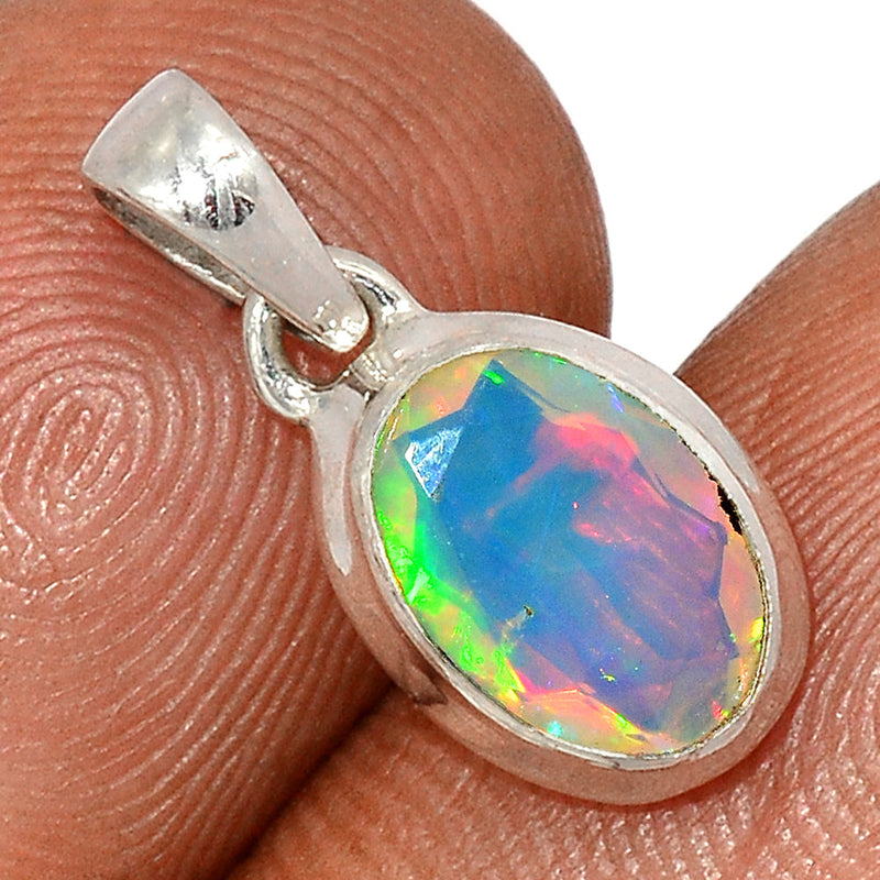 0.7" Ethiopian Opal Faceted Pendants - EOFP1916