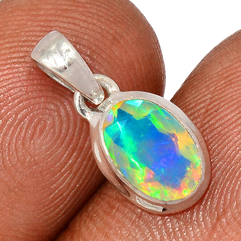 0.7" Ethiopian Opal Faceted Pendants - EOFP1929