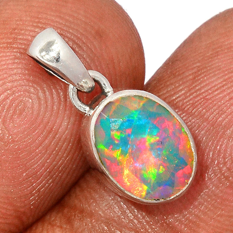 0.7" Ethiopian Opal Faceted Pendants - EOFP1939