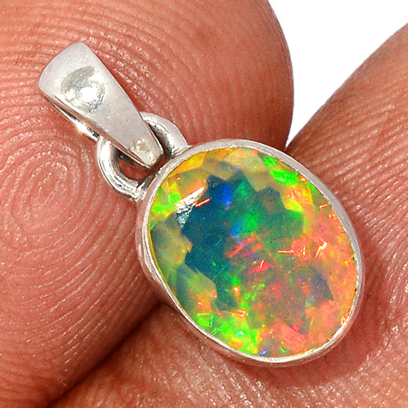 0.7" Ethiopian Opal Faceted Pendants - EOFP1945