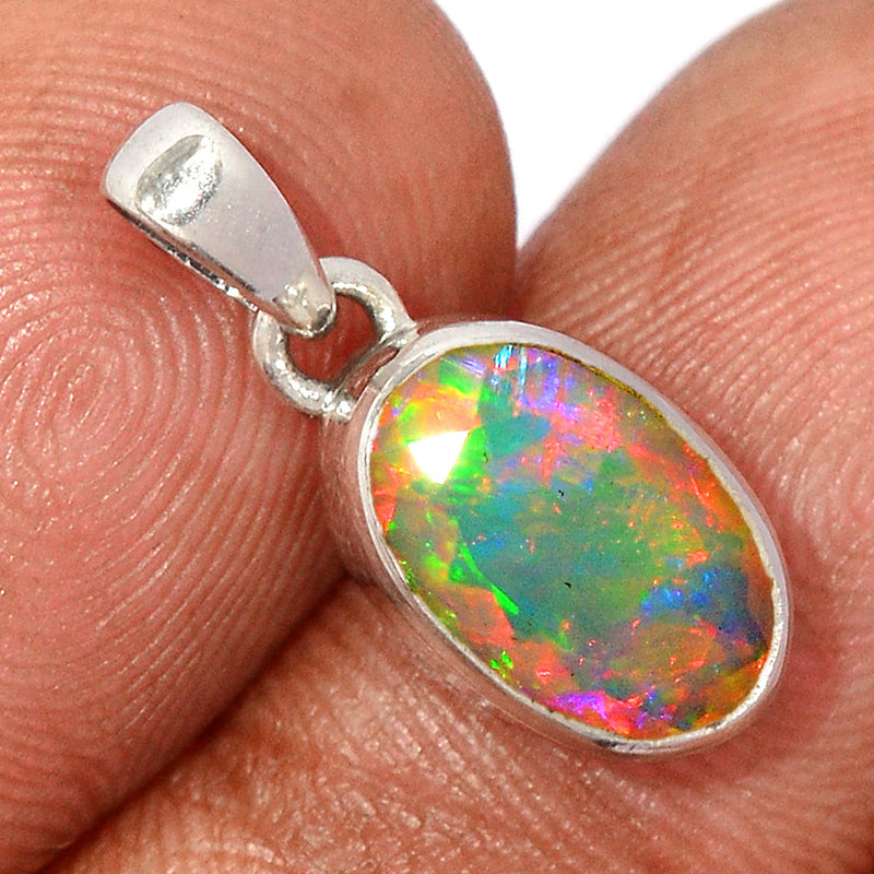 0.8" Ethiopian Opal Faceted Pendants - EOFP1955