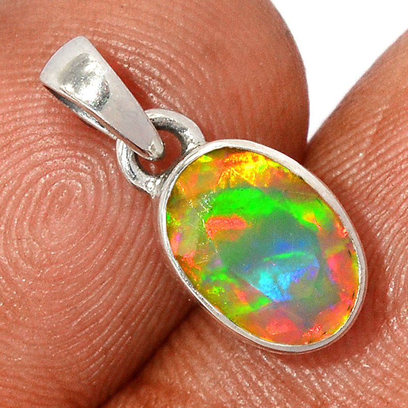 0.7" Ethiopian Opal Faceted Pendants - EOFP1956