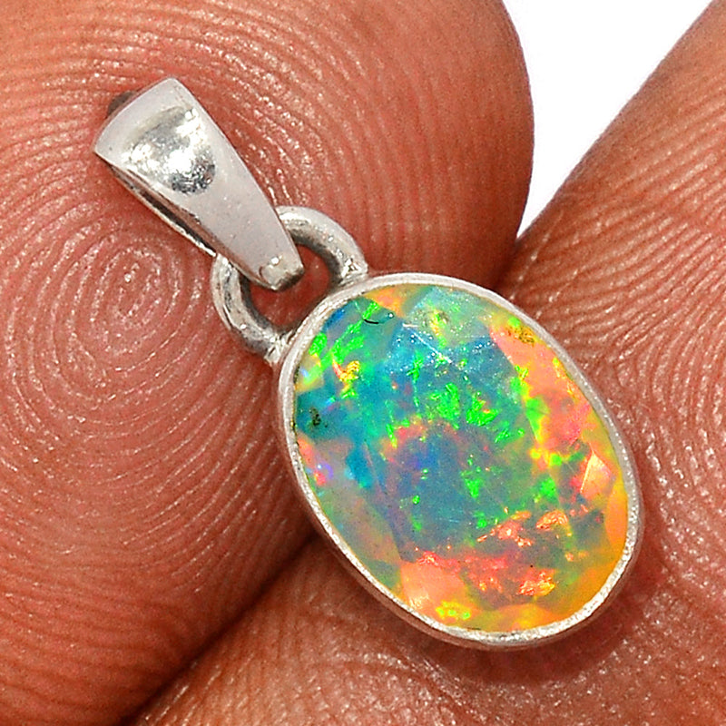 0.7" Ethiopian Opal Faceted Pendants - EOFP1960