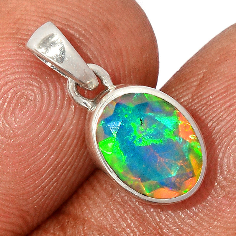 0.7" Ethiopian Opal Faceted Pendants - EOFP1961