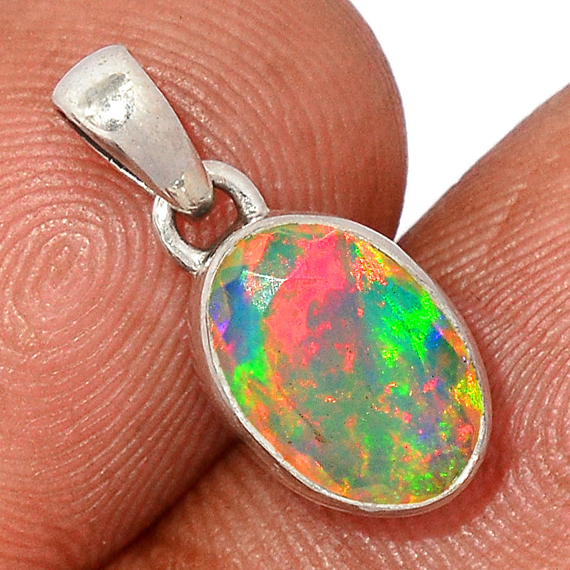 0.7" Ethiopian Opal Faceted Pendants - EOFP1966