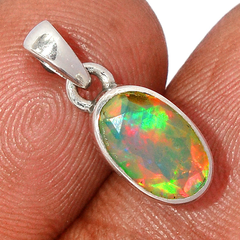 0.7" Ethiopian Opal Faceted Pendants - EOFP1968