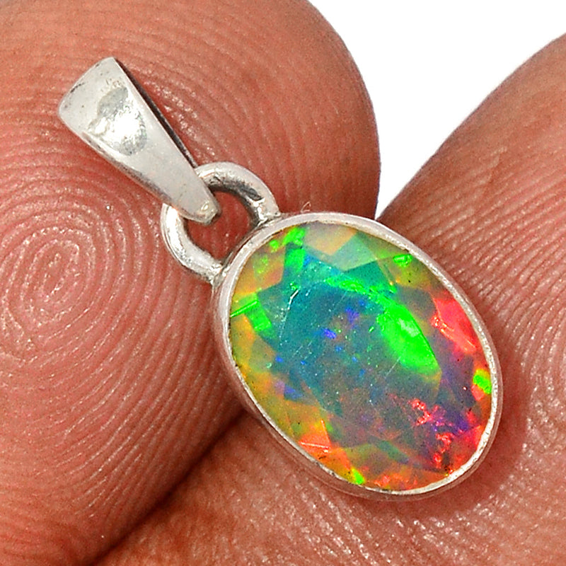 0.7" Ethiopian Opal Faceted Pendants - EOFP1969