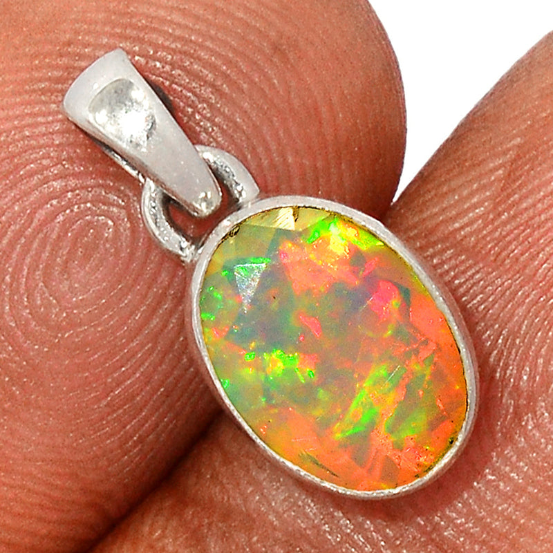 0.7" Ethiopian Opal Faceted Pendants - EOFP1976