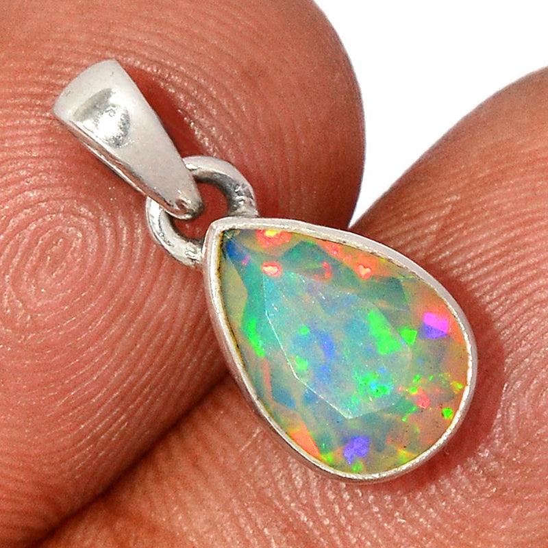 0.7" Ethiopian Opal Faceted Pendants - EOFP1978