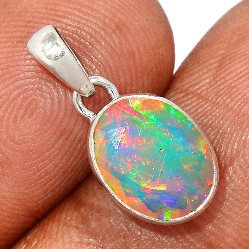 0.7" Ethiopian Opal Faceted Pendants - EOFP1980