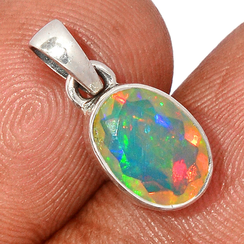 0.7" Ethiopian Opal Faceted Pendants - EOFP1993