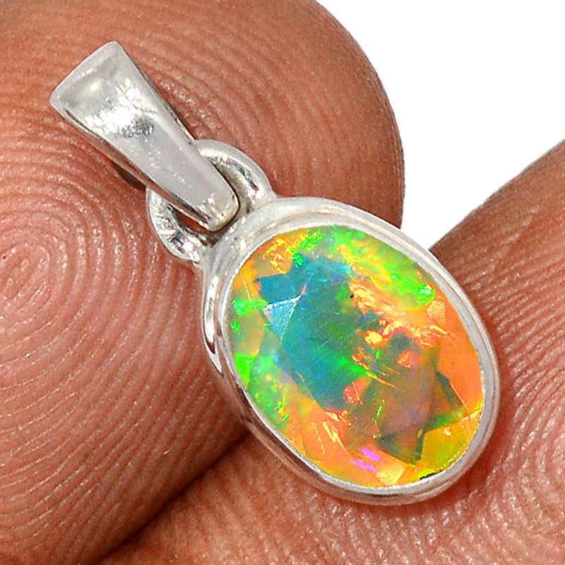 0.7" Ethiopian Opal Faceted Pendants - EOFP2012