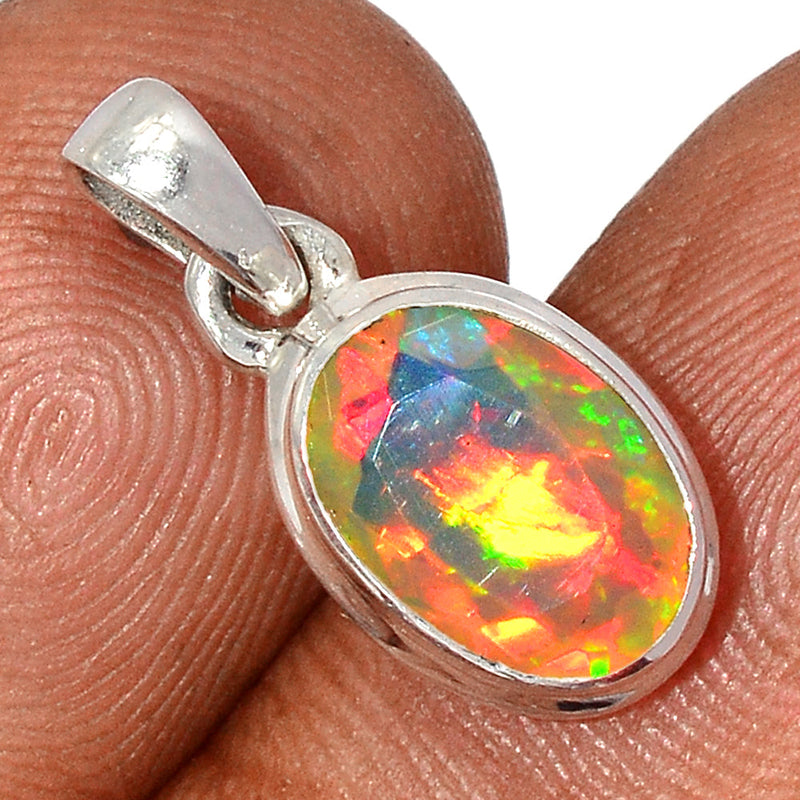 0.7" Ethiopian Opal Faceted Pendants - EOFP2028