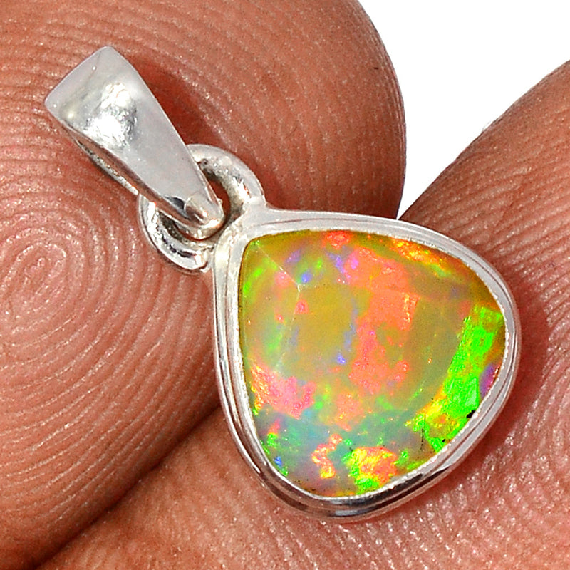 0.7" Ethiopian Opal Faceted Pendants - EOFP2029