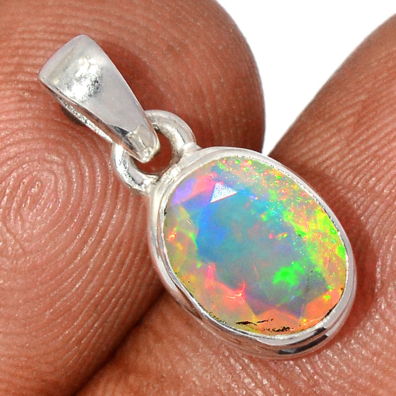 0.7" Ethiopian Opal Faceted Pendants - EOFP2043