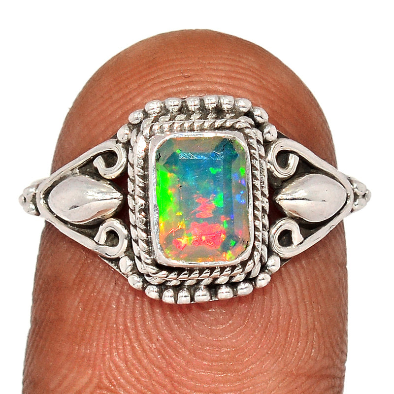 Small Filigree - Ethiopian Opal Faceted Ring - EOFR2170