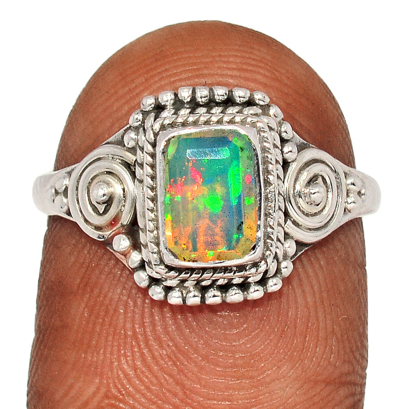 Small Filigree - Ethiopian Opal Faceted Ring - EOFR2171