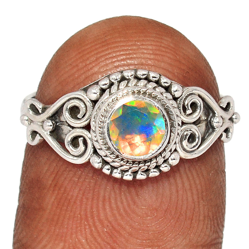 Small Filigree - Ethiopian Opal Faceted Ring - EOFR2176