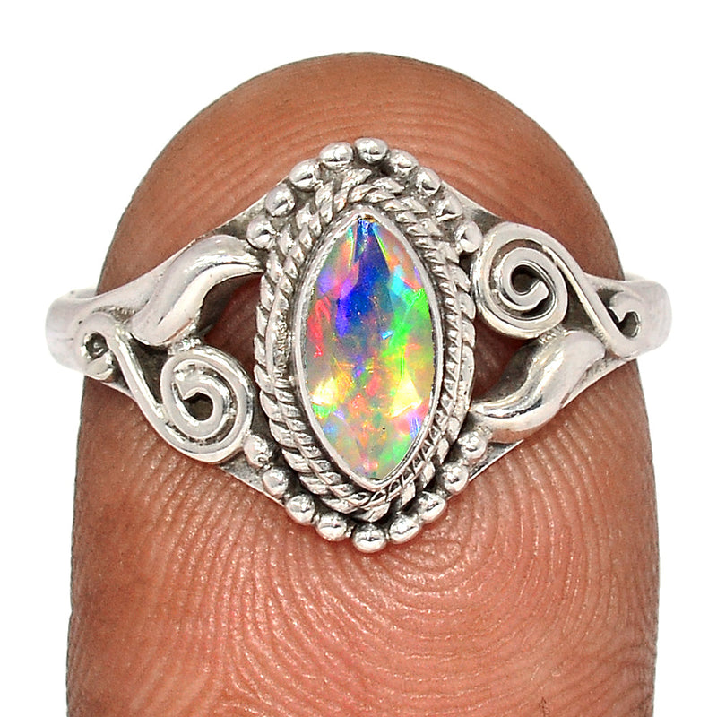 Small Filigree - Ethiopian Opal Faceted Ring - EOFR2183