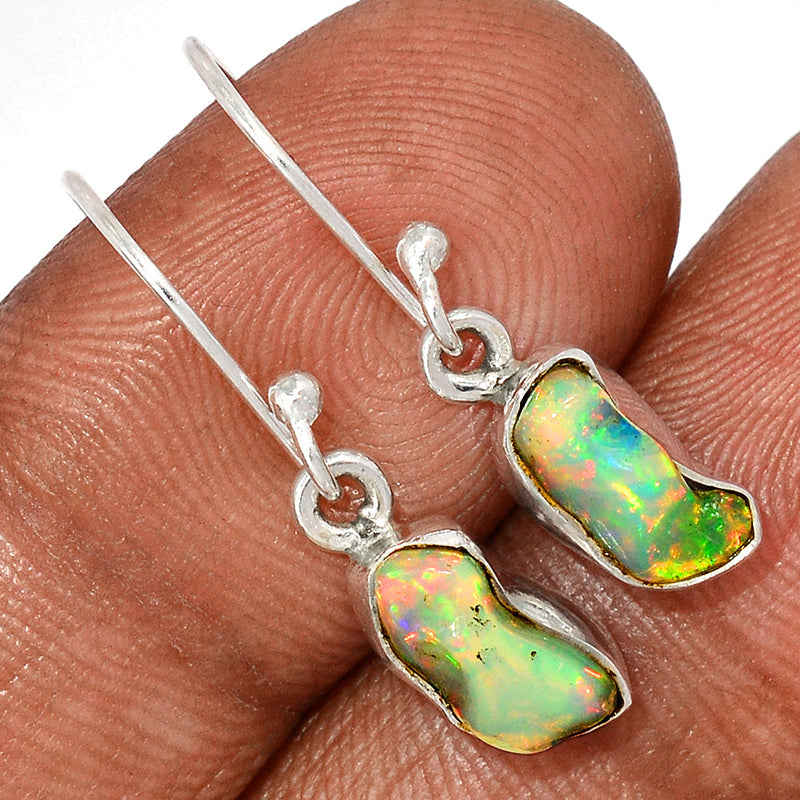 1.1" Ethiopian Opal Polish Rough Earrings - EPRE117