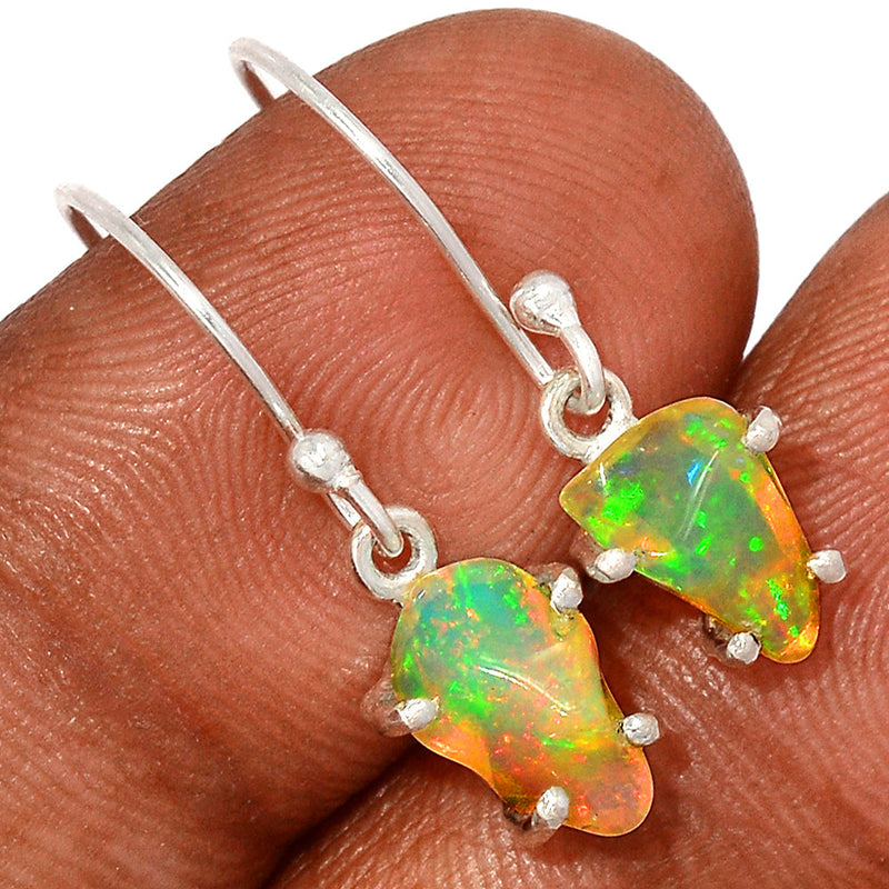 1.1" Claw - Ethiopian Opal Polish Rough Earrings - EPRE88