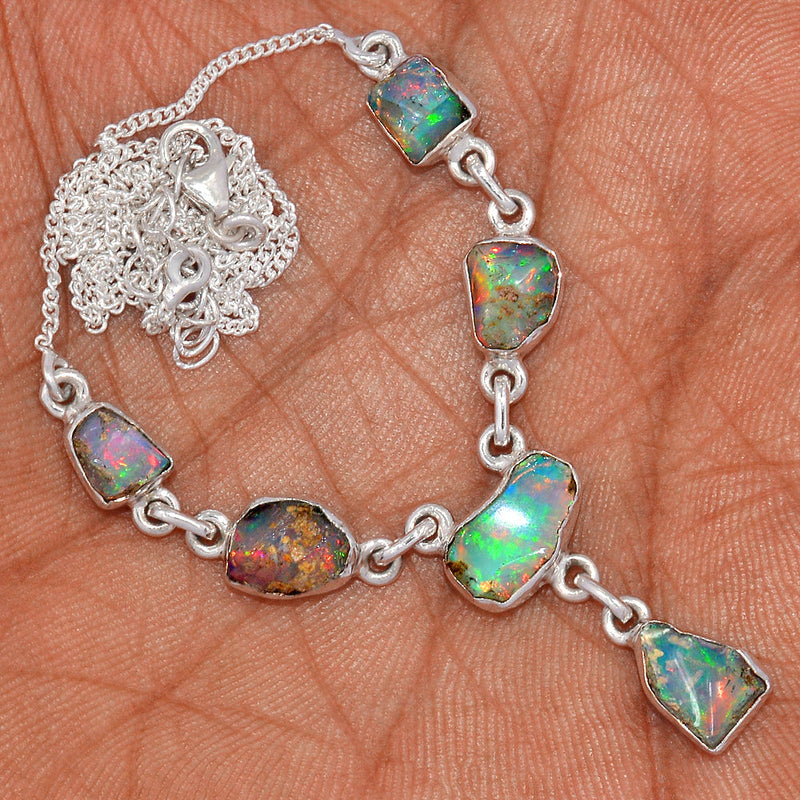 19.5" Ethiopian Opal Polish Rough Necklace - EPRN62