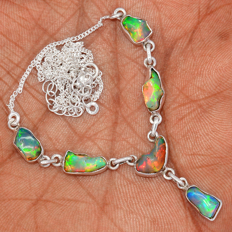 19.8" Ethiopian Opal Polish Rough Necklace - EPRN63