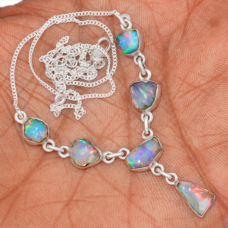 19.6" Ethiopian Opal Polish Rough Necklace - EPRN65