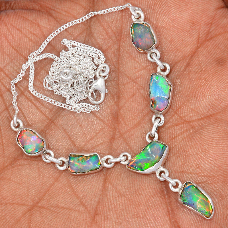 19.8" Ethiopian Opal Polish Rough Necklace - EPRN67