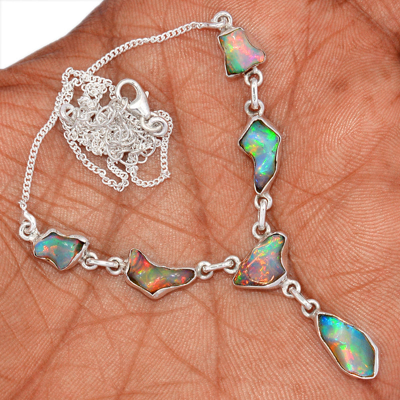 19.8" Ethiopian Opal Polish Rough Necklace - EPRN69