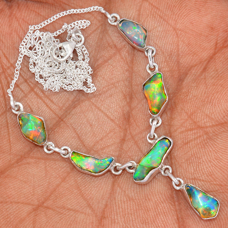 20" Ethiopian Opal Polish Rough Necklace - EPRN70