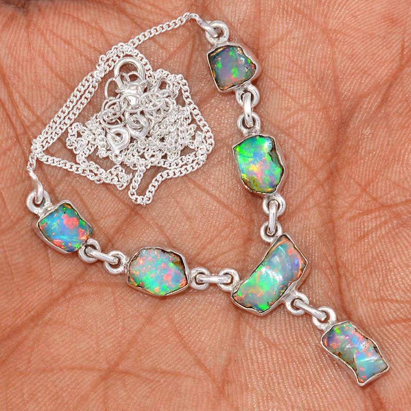 19.7" Ethiopian Opal Polish Rough Necklace - EPRN73