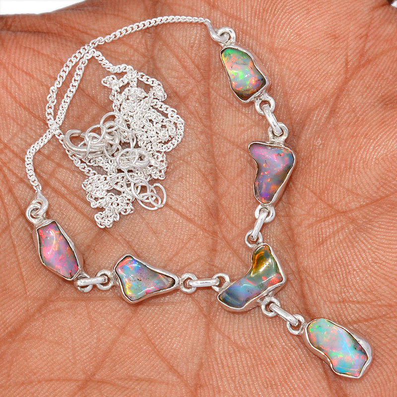 19.7" Ethiopian Opal Polish Rough Necklace - EPRN74