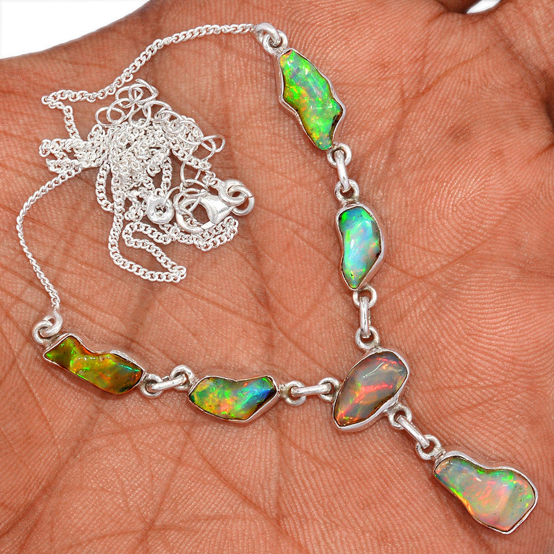 20.1" Ethiopian Opal Polish Rough Necklace - EPRN77