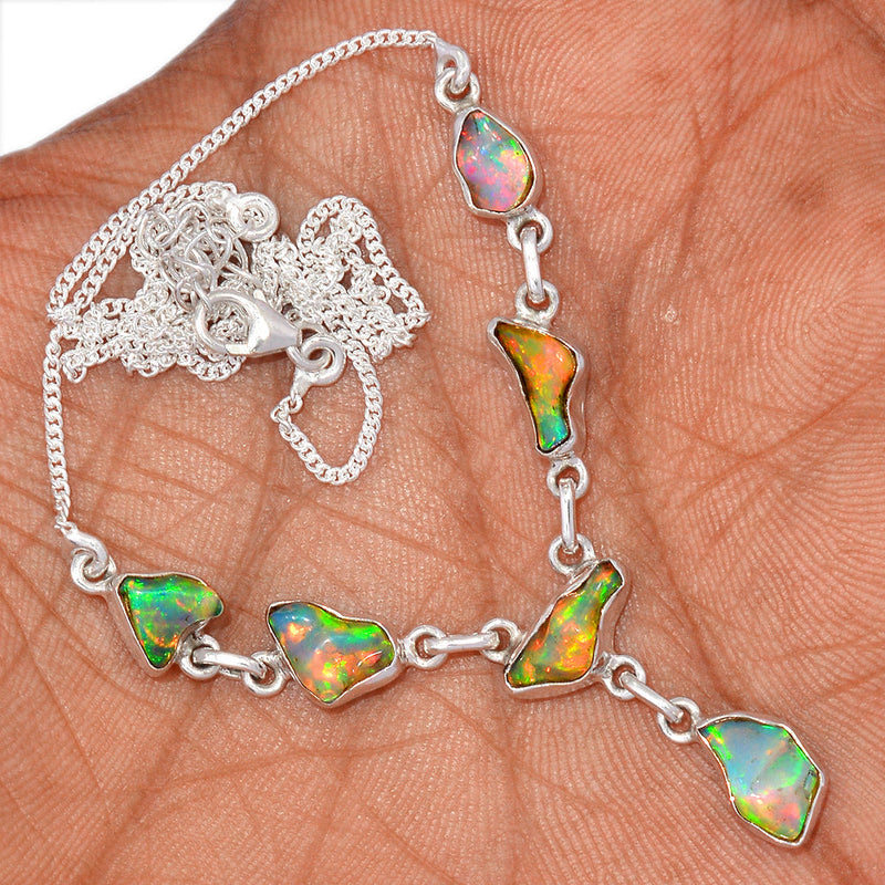 19.5" Ethiopian Opal Polish Rough Necklace - EPRN80