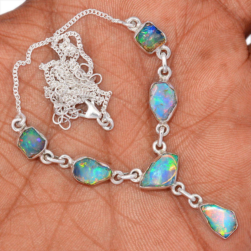 19.7" Ethiopian Opal Polish Rough Necklace - EPRN86