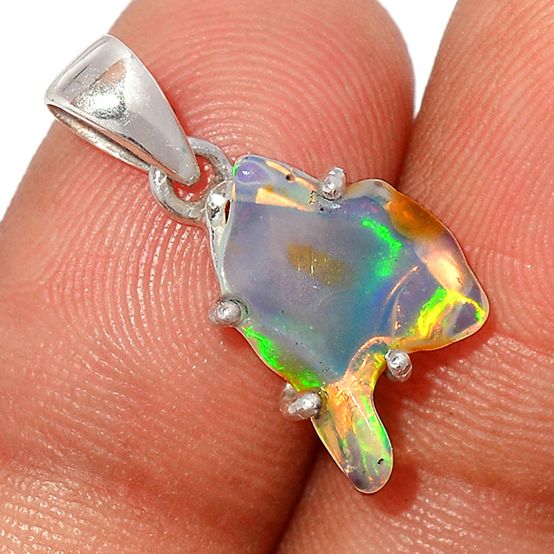 0.8" Claw - Ethiopian Opal Polish Rough Pendants - EPRP626