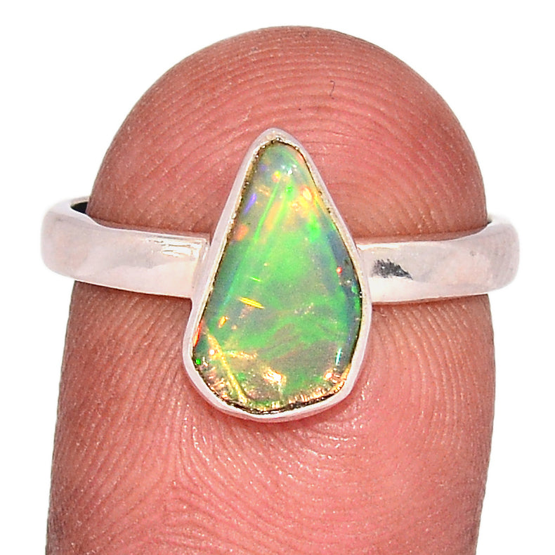 Ethiopian Opal Polish Rough & Citrine Ring - EPRR1057