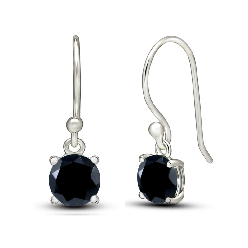 5*5 MM Round - Black Spinel Faceted Earrings - ESBC401-BSF