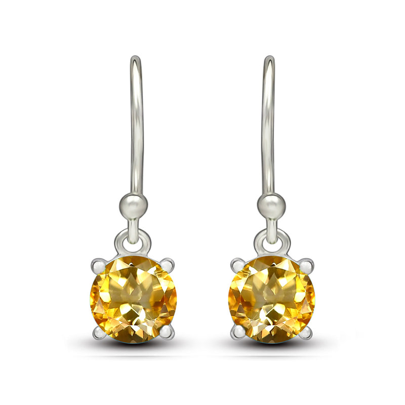 5*5 MM Round - Citrine Earrings - ESBC401-C