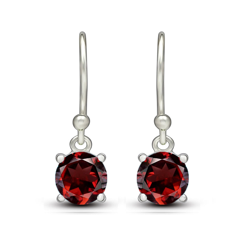 5*5 MM Round - Garnet Faceted Earrings - ESBC401-GRF