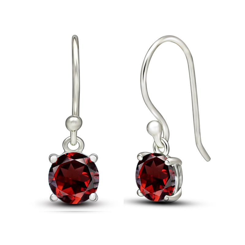 5*5 MM Round - Garnet Faceted Earrings - ESBC401-GRF