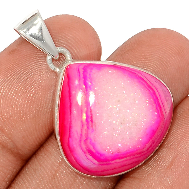 1.3" Fleece Pink Aura Druzy Pendants - FPDP150