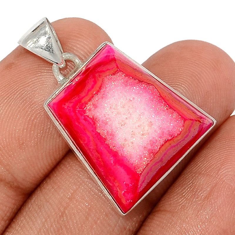 1.2" Fleece Pink Aura Druzy Pendants - FPDP161