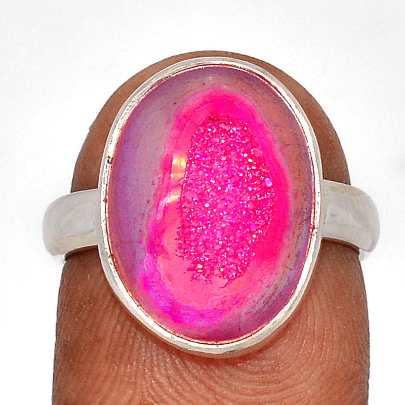 Fleece PInk Aura Druzy Ring - FPDR180